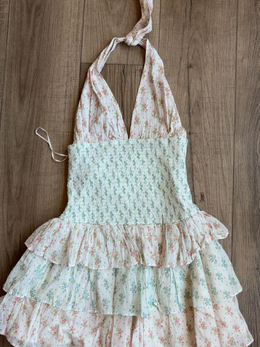 NWT: Altar’d State Floral Ruffled Halter Sundress: Size large: $128 retail